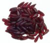 100 3x11mm Matte Transparent Garnet Dagger Beads